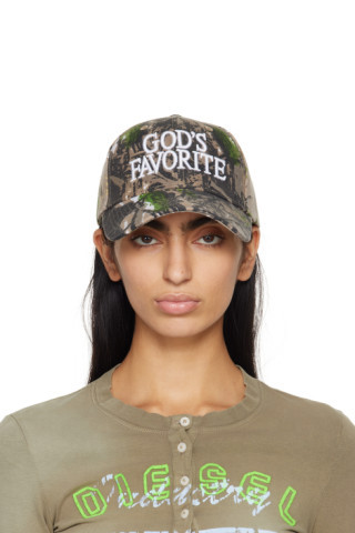 SSENSE Exclusive Khaki 'God's Favorite' Real Tree Cap | SSENSE
