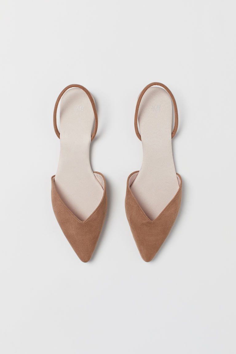 H & M - Pointed Slingbacks - Beige | H&M (US + CA)