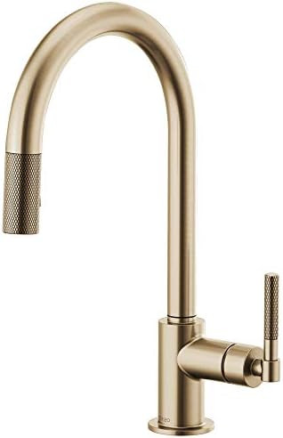 Brizo 63043LF-GL Litze Pull-Down Faucet with Arc Spout and Knurled Handle In Luxe Gold | Amazon (US)