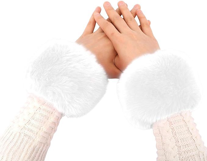 Simplicity Women's Winter Faux Fur Short Wrist Cuff Warmers | Amazon (US)