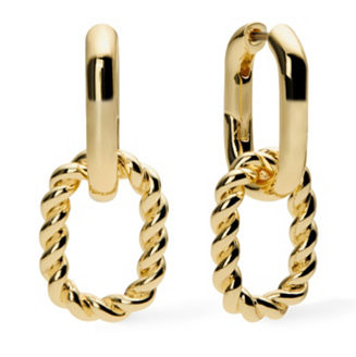 Ash Double 14K Gold-Plated Hoop Earrings | Macy's
