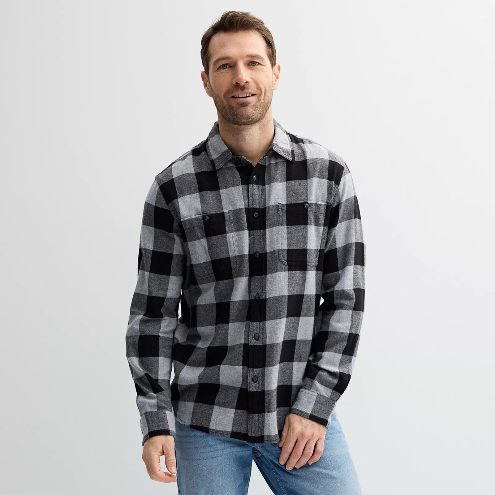 Men's Sonoma Goods For Life® Supersoft Flannel Button-Down Shirt | Kohl's
