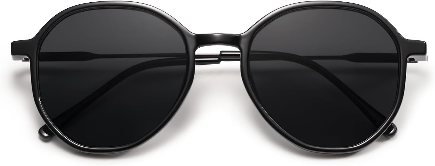 SOJOS Trendy Designer Hexagon Round Sunglasses for Women Fashion Big Shades Geometric Women Sunglasses SJ2181 | Amazon (US)