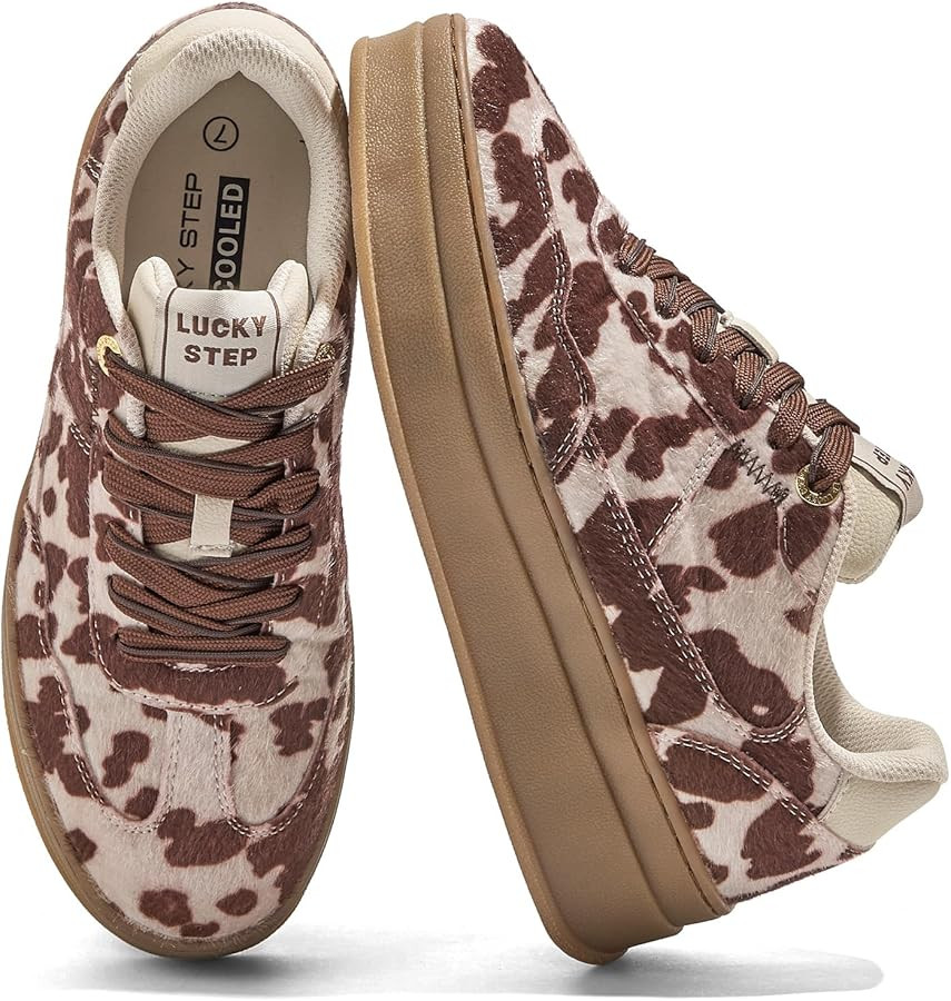 LUCKY STEP Women's Platform Sneakers Fashion Chunky Retro Walking Shoes Casual Comfortable Tennis... | Amazon (US)