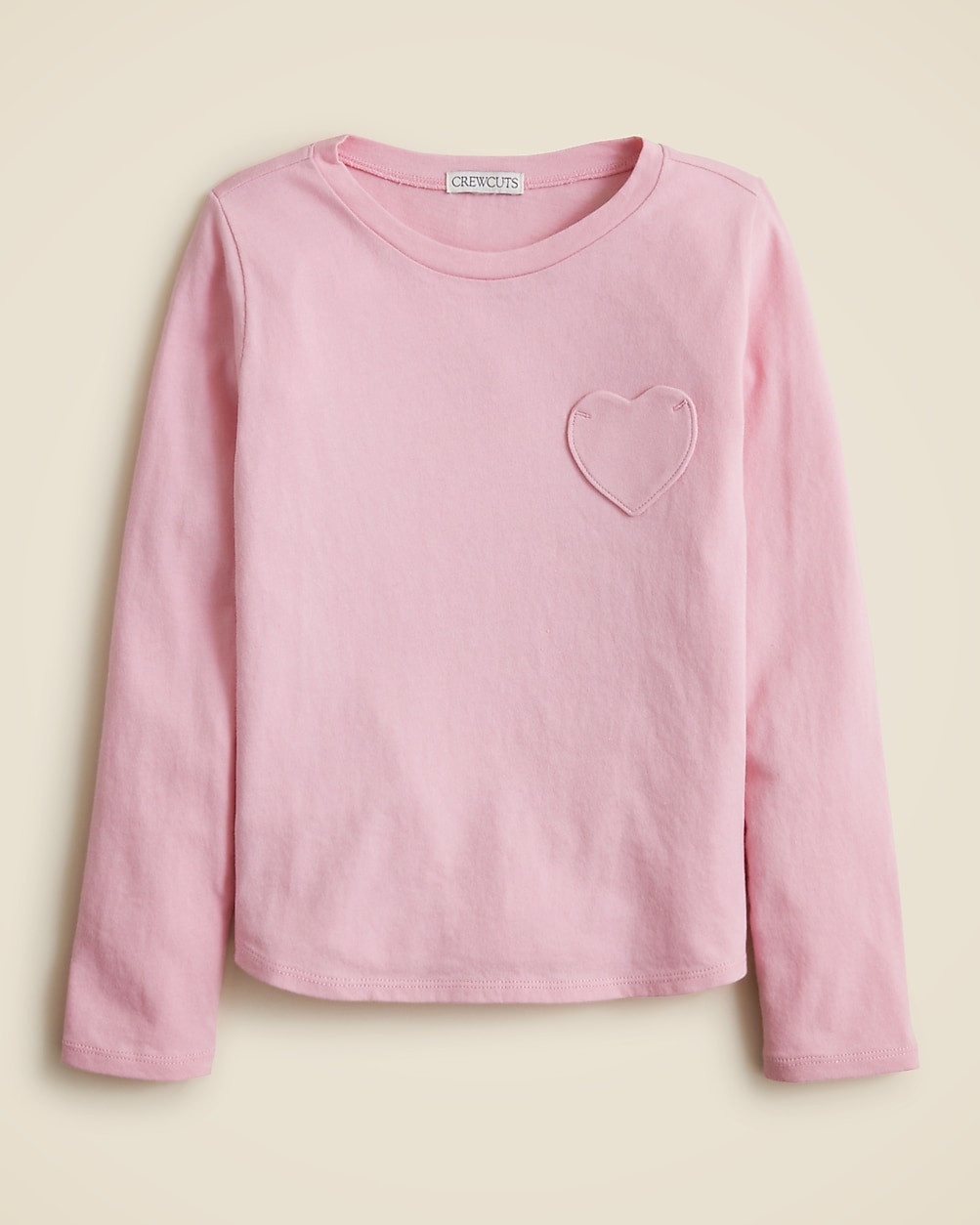 Girls' long-sleeve heart-pocket T-shirt in vintage jersey | J. Crew US