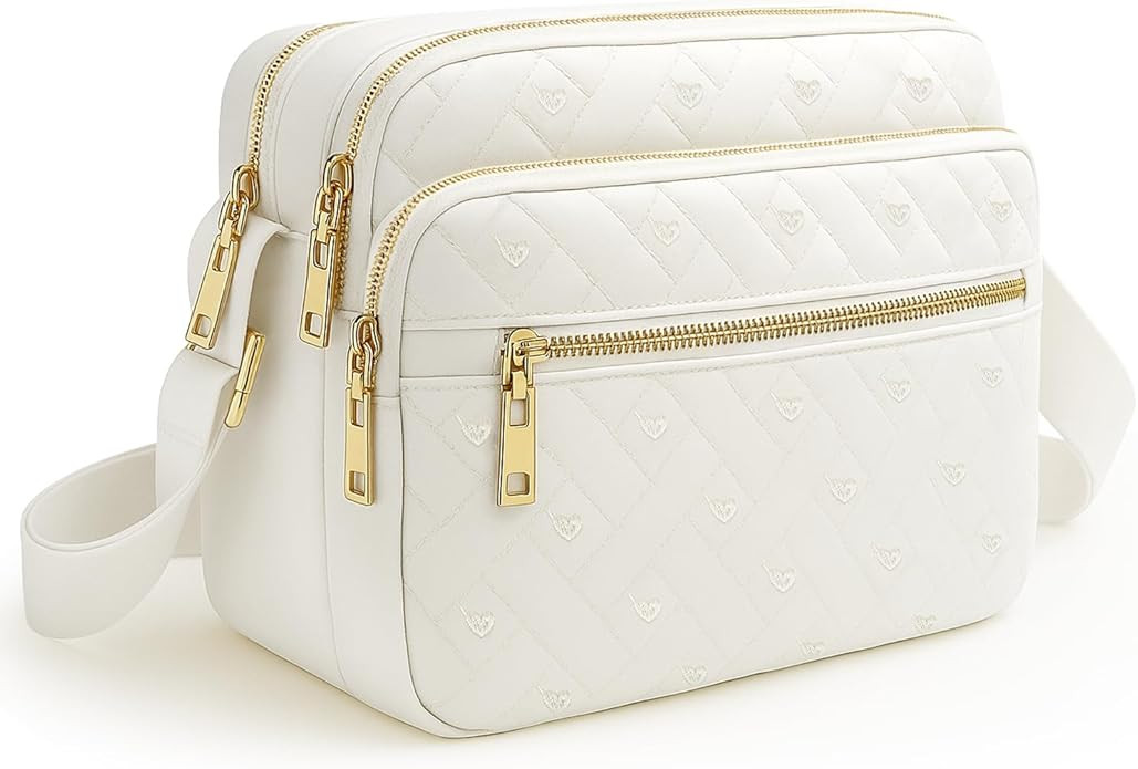 Medium Nylon Crossbody Bags for Women Trendy Crossbody Purses Travel Large Cross Body Bag Quilted... | Amazon (US)