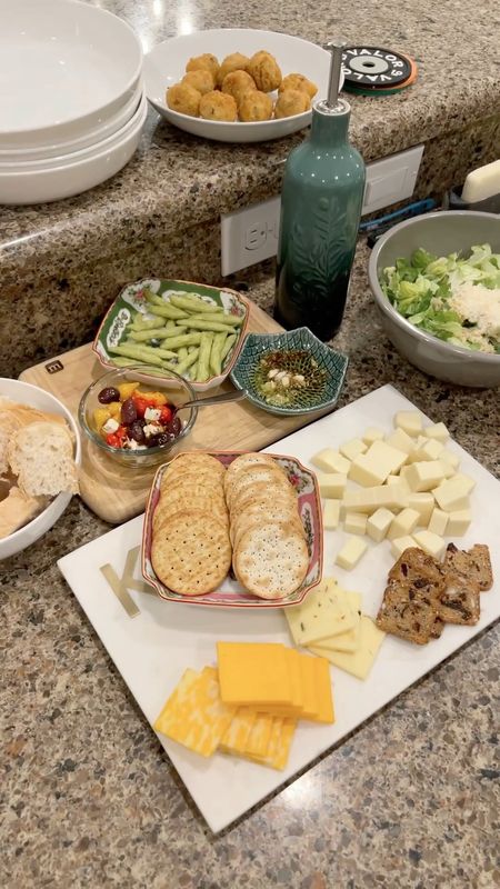 Pretty pleased with my cheese and appetizer spread from last night ✨ it’s always fun to break out my lovely serving pieces to dress up a casual night at home with friends! 

#LTKSeasonal #LTKhome #LTKfamily