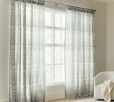 Vega Ikat Linen Cotton Curtain | Pottery Barn (US)