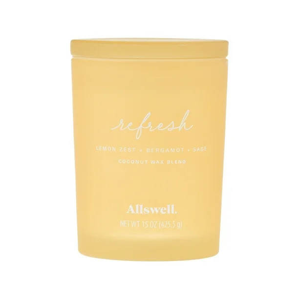 Allswell 15oz Scented 2-Wick Spa Candle - Refresh (Lemon Zest + Bergamot + Sage) | Walmart (US)