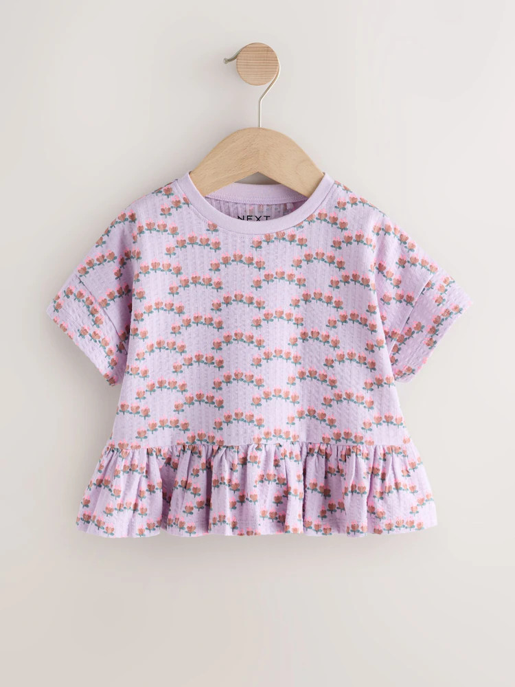 Purple Short Sleeve Peplum T-Shirt (3mths-7yrs) | Next US