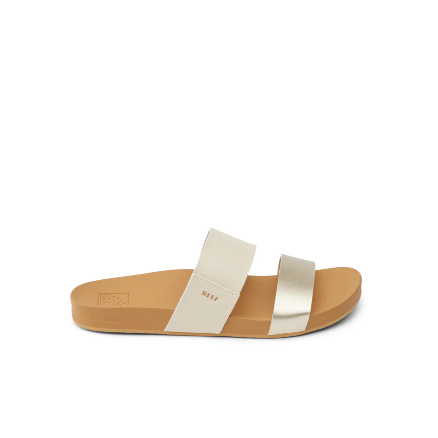 Women's Cushion Vista Slides in Black/Natural | REEF® | REEF