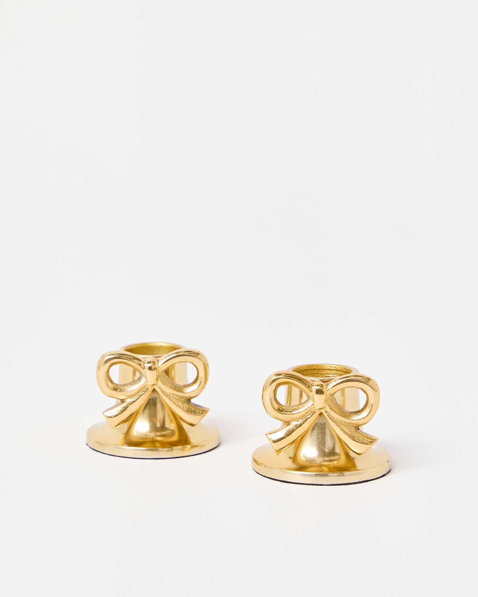 Gold Bow Candle Holders Set of Two | Oliver Bonas | Oliver Bonas (Global)