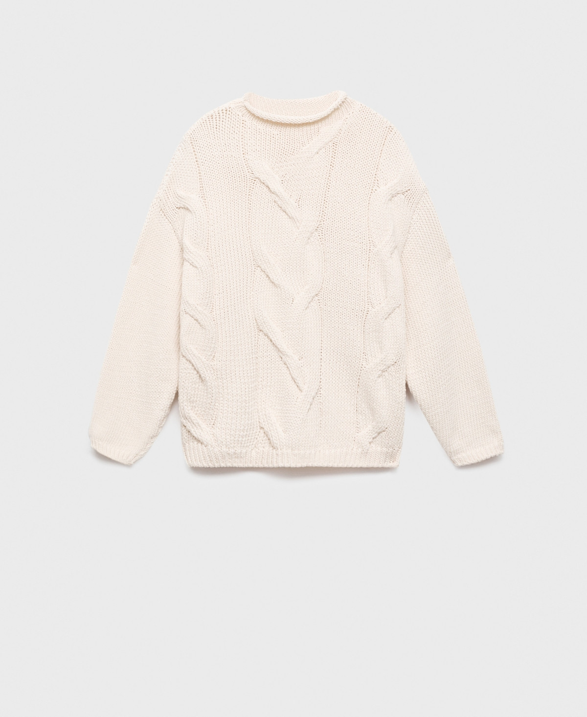 Mango Women's Oversized Cable-Knit Sweater - Off White | Macy's