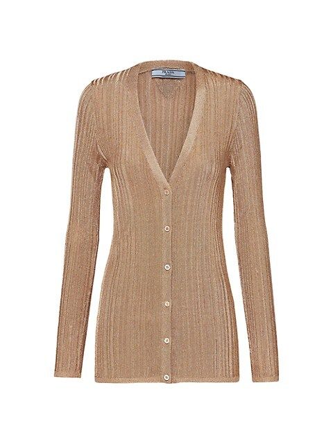 Prada Lamé Cardigan Sweater | Saks Fifth Avenue