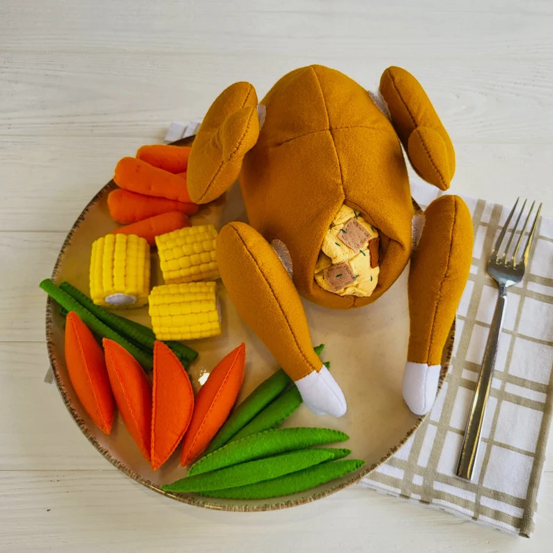 Handmade Felt Turkey Toy for Kids Eco-friendly Play Food. Felt Chicken Toy - Etsy | Etsy (US)
