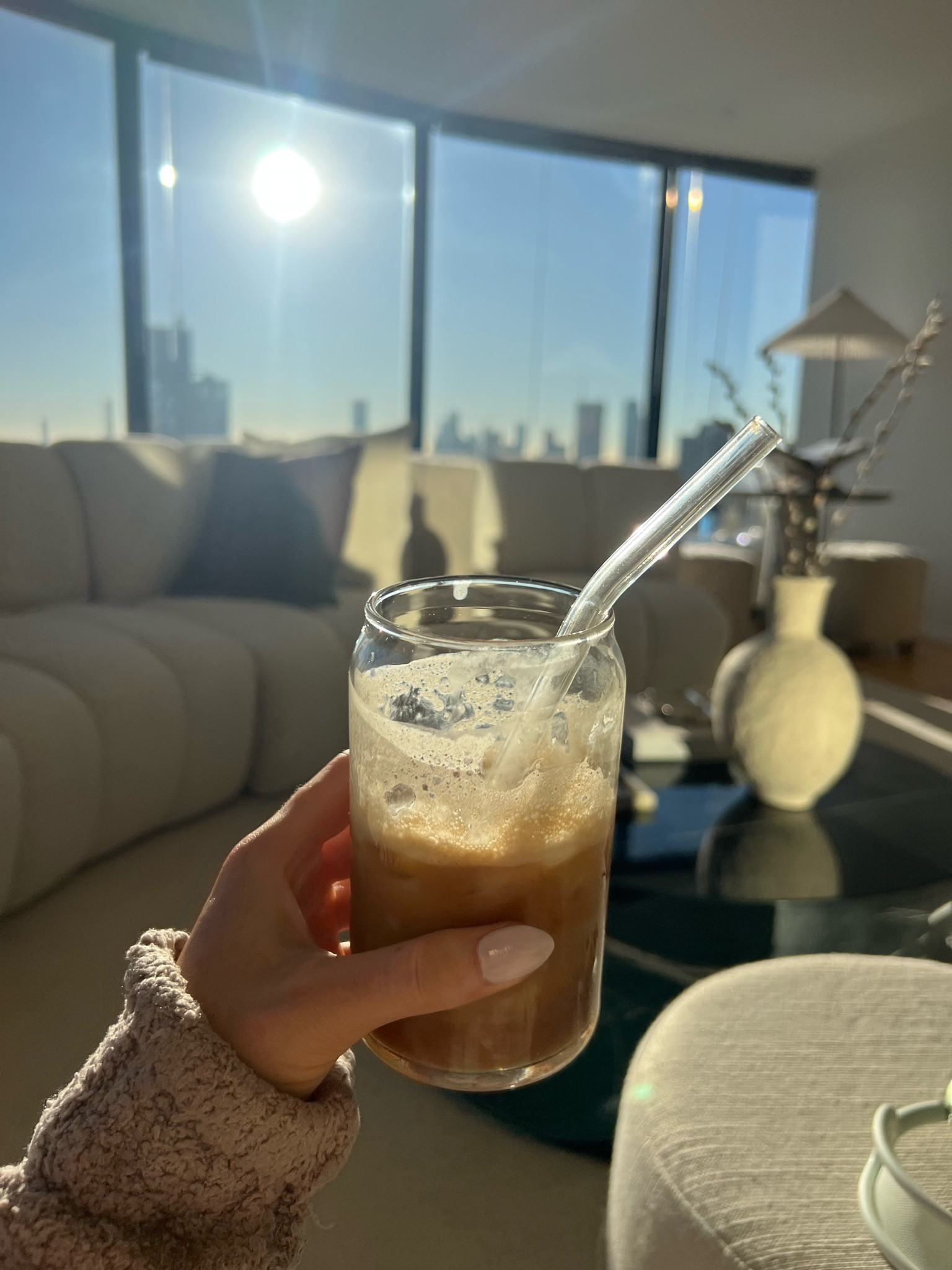 My favourite glass & straw for iced coffee 🫶🏼 #icedcoffeeglass #glasswear #glassstraws 

#LTKfindsunder50 #LTKhome