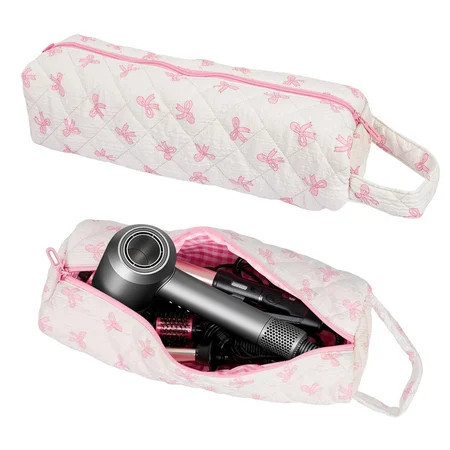 Hair Tools Travel Bag Quilted Cosmetics Toiletry Organizer Soft Portable Carrying Case for Hair Air Wrap Dryer Case, Gift for Women (B) | Walmart (US)