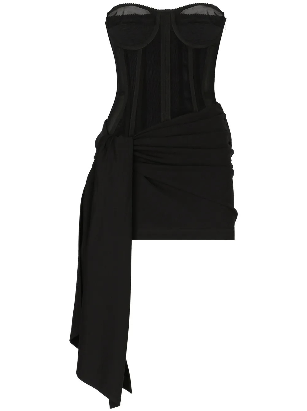 Dolce & Gabbana Draped Bustier Minidress | Black | FARFETCH FR | Farfetch Global