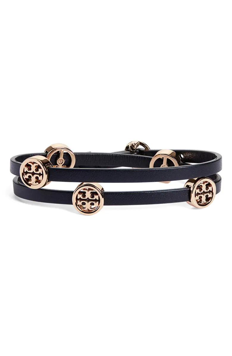 Tory Burch Miller Double Wrap Leather Bracelet | Nordstrom | Nordstrom