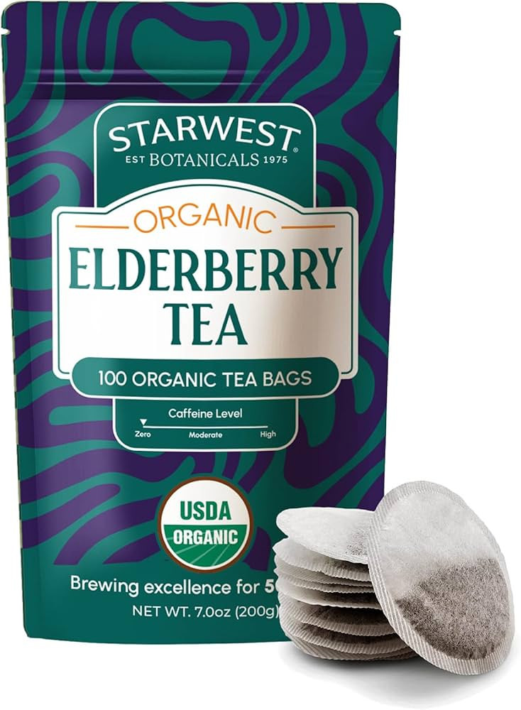 Starwest Botanicals Organic Elderberry Tea - Caffeine Free Herbal Tea Blend, Immune System Suppor... | Amazon (US)