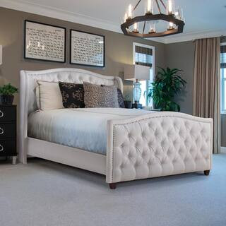 Jennifer Taylor Marcella Bright White Queen Upholstered Bed-52130-3-974-2 - The Home Depot | The Home Depot