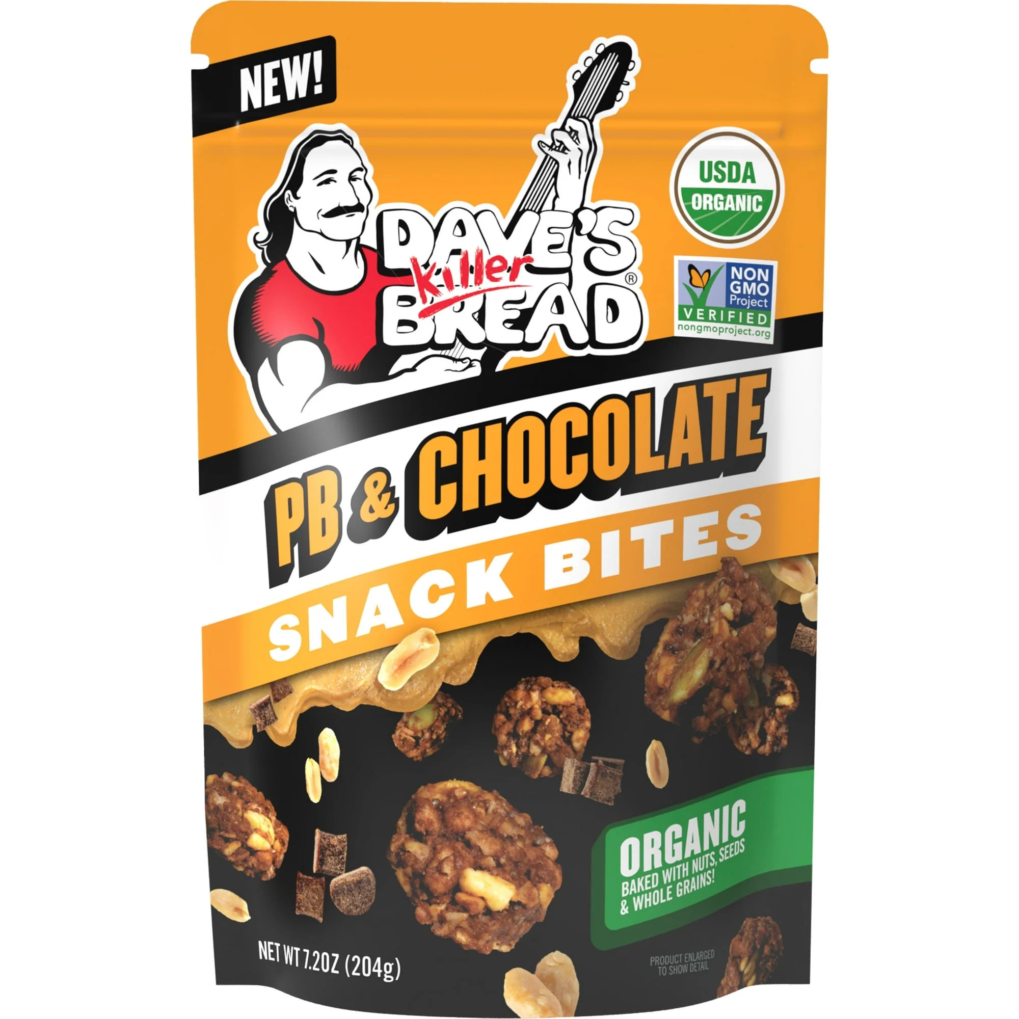 Dave's Killer Bread PB & Chocolate Organic Snack Bites, Organic Snacks, 7.2 oz | Walmart (US)