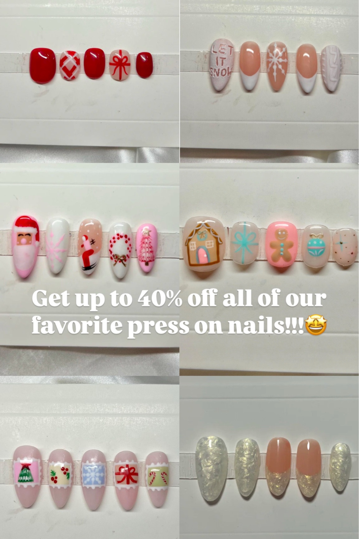 Get up to 40% off our favorite press on nails! Great Christmas gifts or stocking stuffers!

#LTKSaleAlert #LTKGiftGuide #LTKCyberWeek