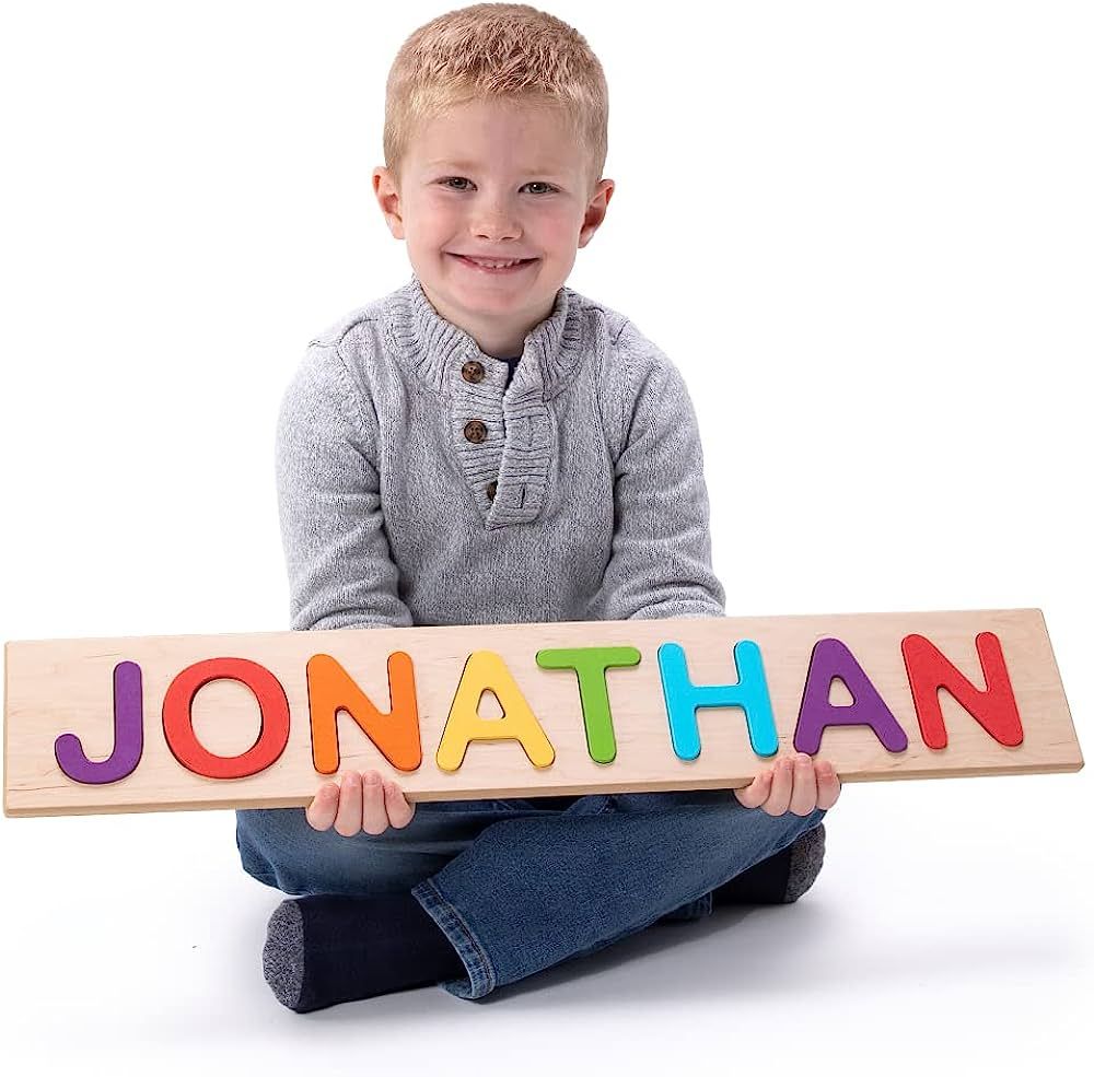Fat Brain Toys Wooden Personalized Name Puzzle - Flat Rate up to 9 Letters | Amazon (US)