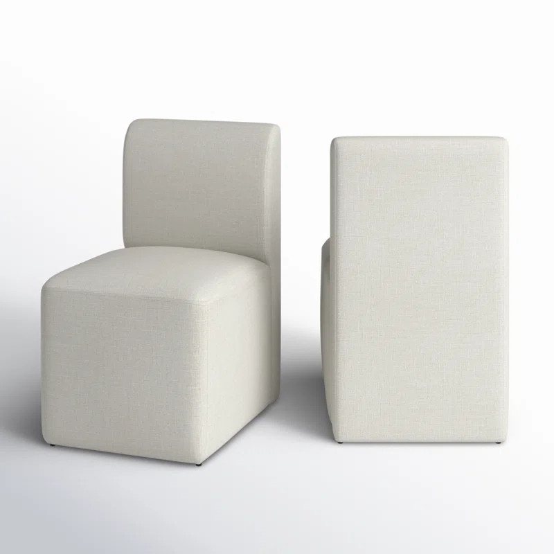 Bralan Polyester Blend Upholstered Back Dining Chair with Casters (Set of 2) | Wayfair North America