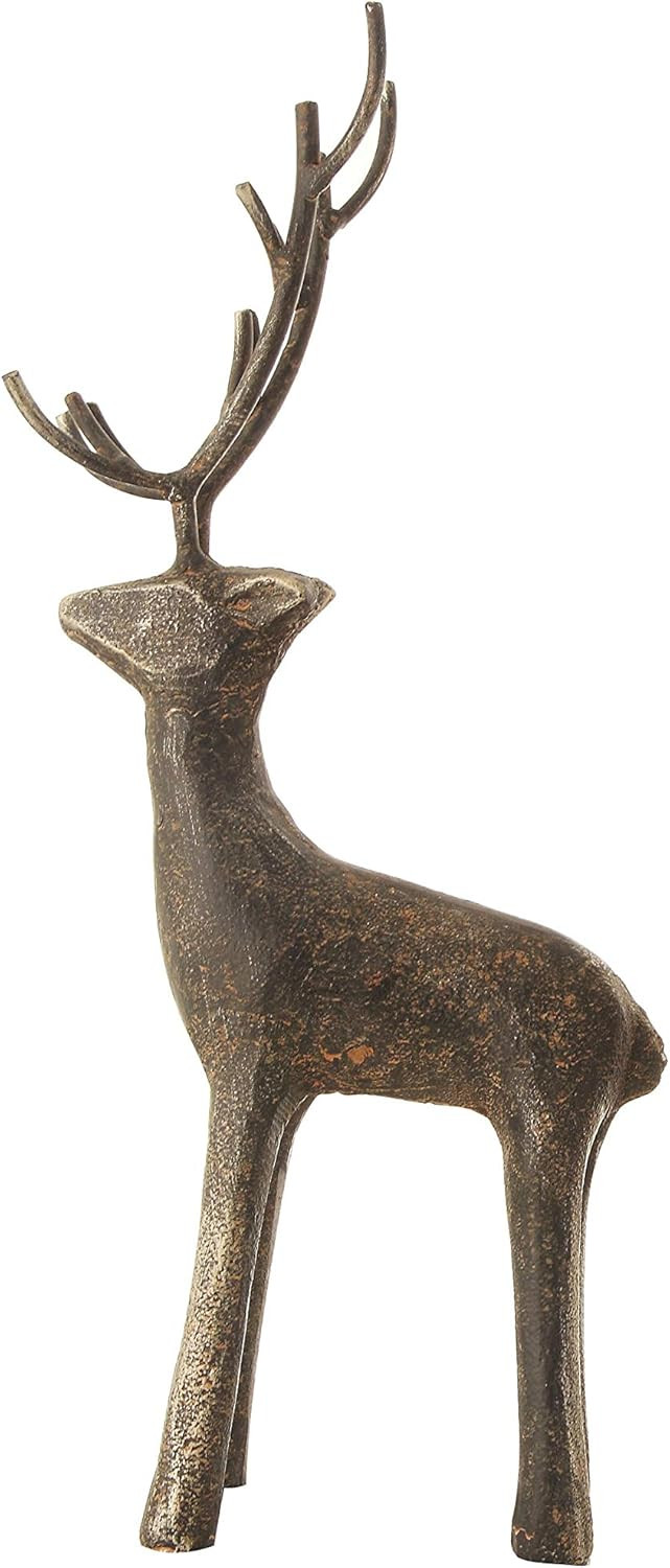 Creative Co-Op Cast Iron Standing Deer Figures and Figurines, 11.75", Black | Amazon (US)