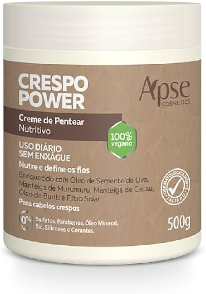Creme de Pentear Nutritivo Crespo Power 500G, Apse Cosmetics | Amazon (BR)