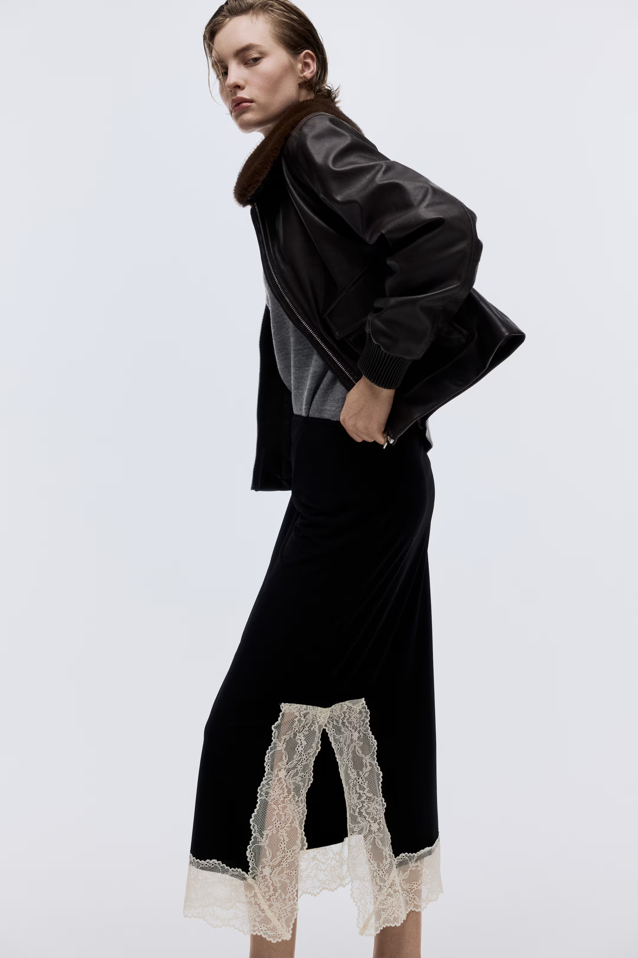 Lace-Trimmed Skirt | H&M (US + CA)