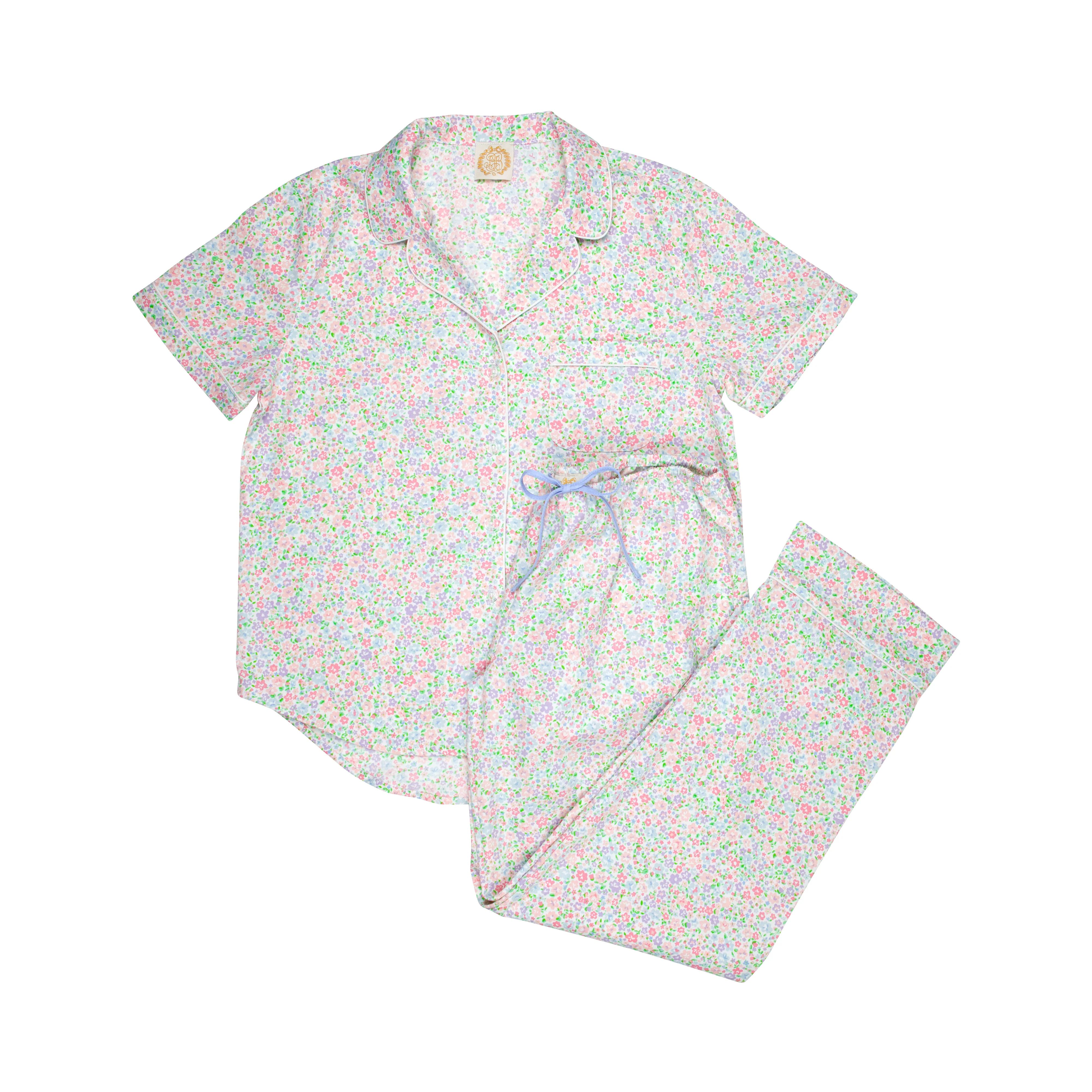 Short Sleeve Let Me Lounge Set (Ladies) - Mountain Brook Mini Floral | The Beaufort Bonnet Company