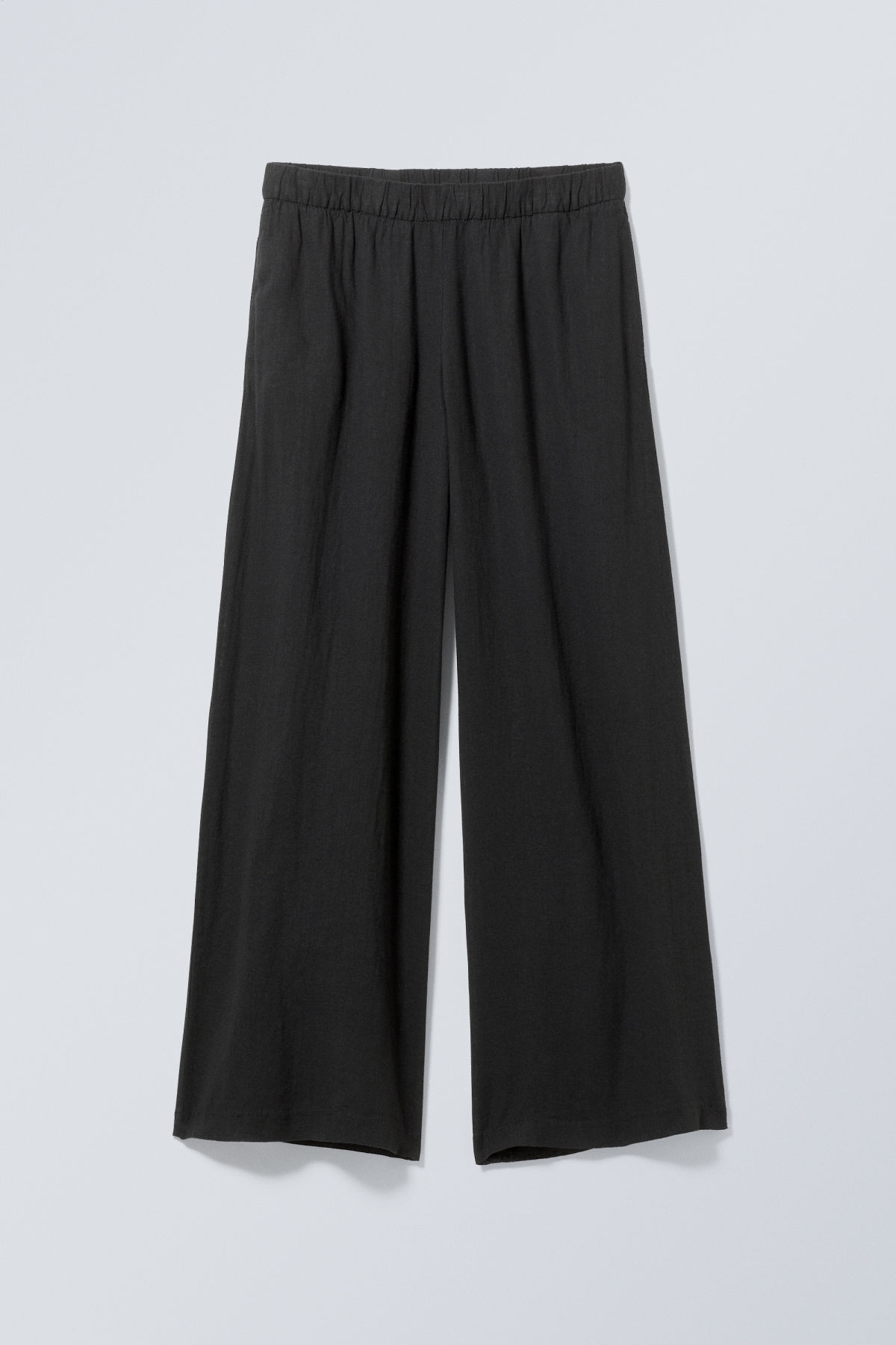 Freya Linen Blend Trousers - Black | Weekday