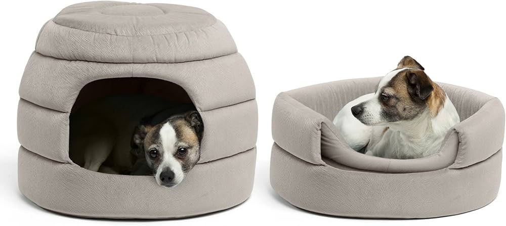 Best Friends by Sheri 2 in 1 Honeycomb Convertible Cat and Dog Cave Bed, Ilan Microfiber, Gray, S... | Amazon (US)
