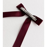 Burgundy Satin Bow Barrette Hair Clip New Look | New Look (UK)