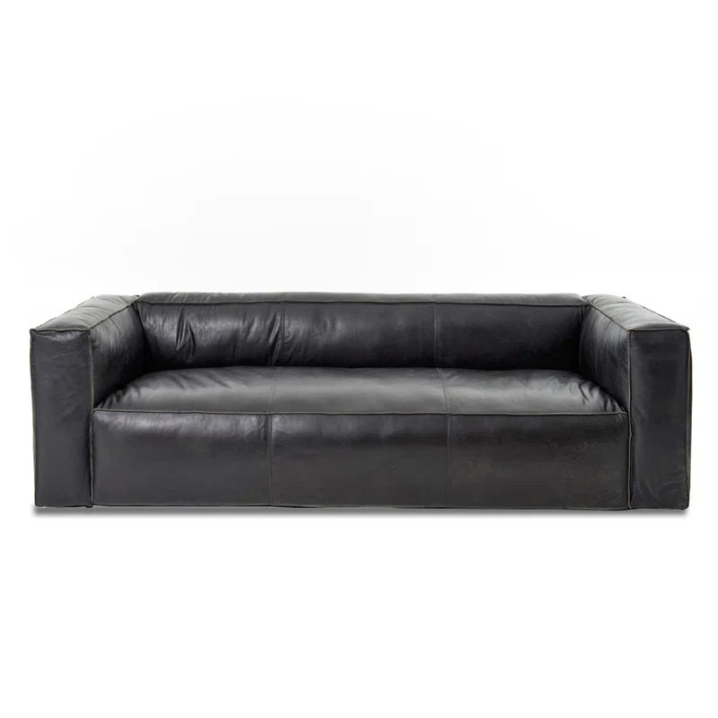 Bowley 101'' Genuine Leather Tuxedo Arm Sofa | Wayfair North America