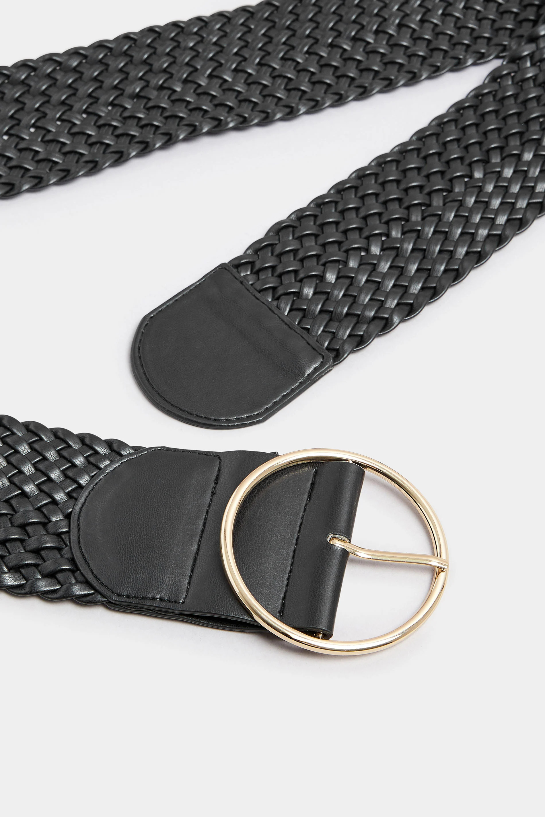 Black Faux Leather Lattice Wide Belt | Yours Clothing UK
