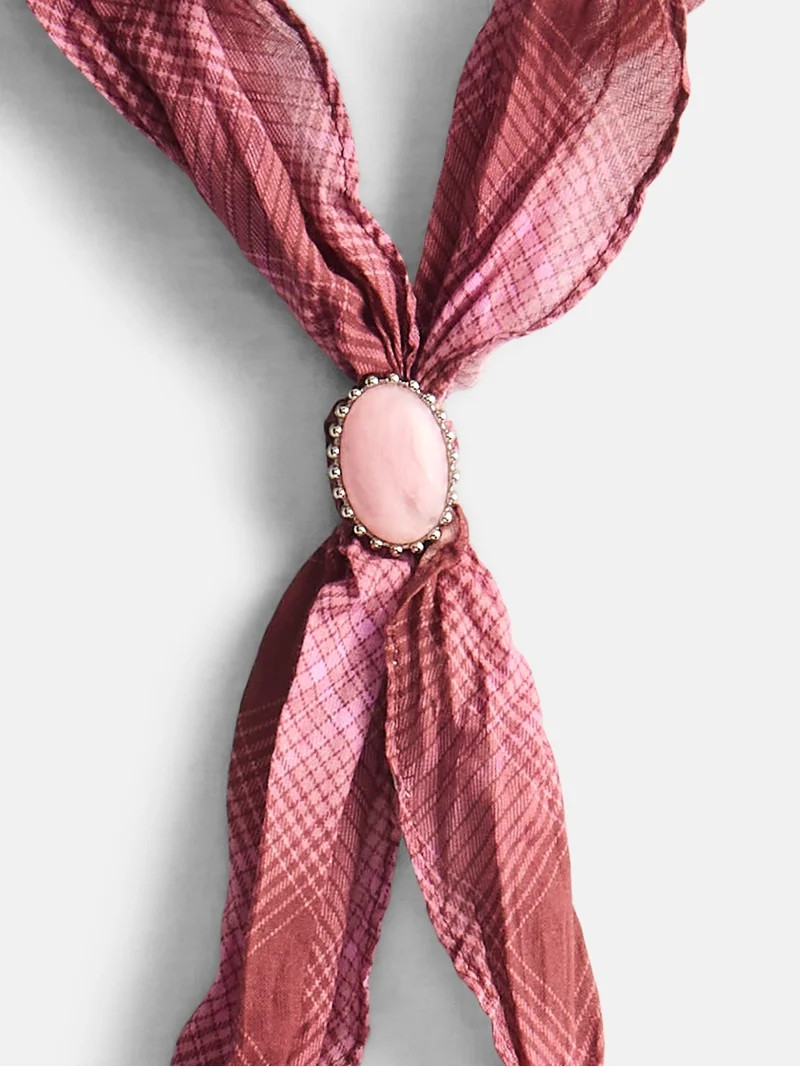 No Boundaries Women's Kite Scarf, Pink Plaid | Walmart (US)