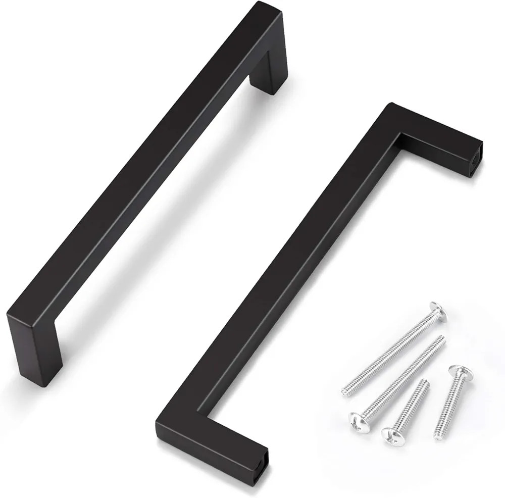 KNOBWELL 5 Pack 5 Inch Kitchen Square Cabinet Handles. Black Cabinet and Drawer Pulls Kitchen Cab... | Amazon (CA)