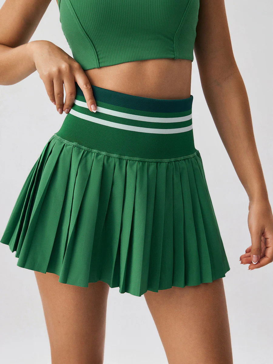 Green Pleated Pockets Sports Skirt & Reviews - Green - Sustainable Yoga Bottoms | BERLOOK | BERLOOK