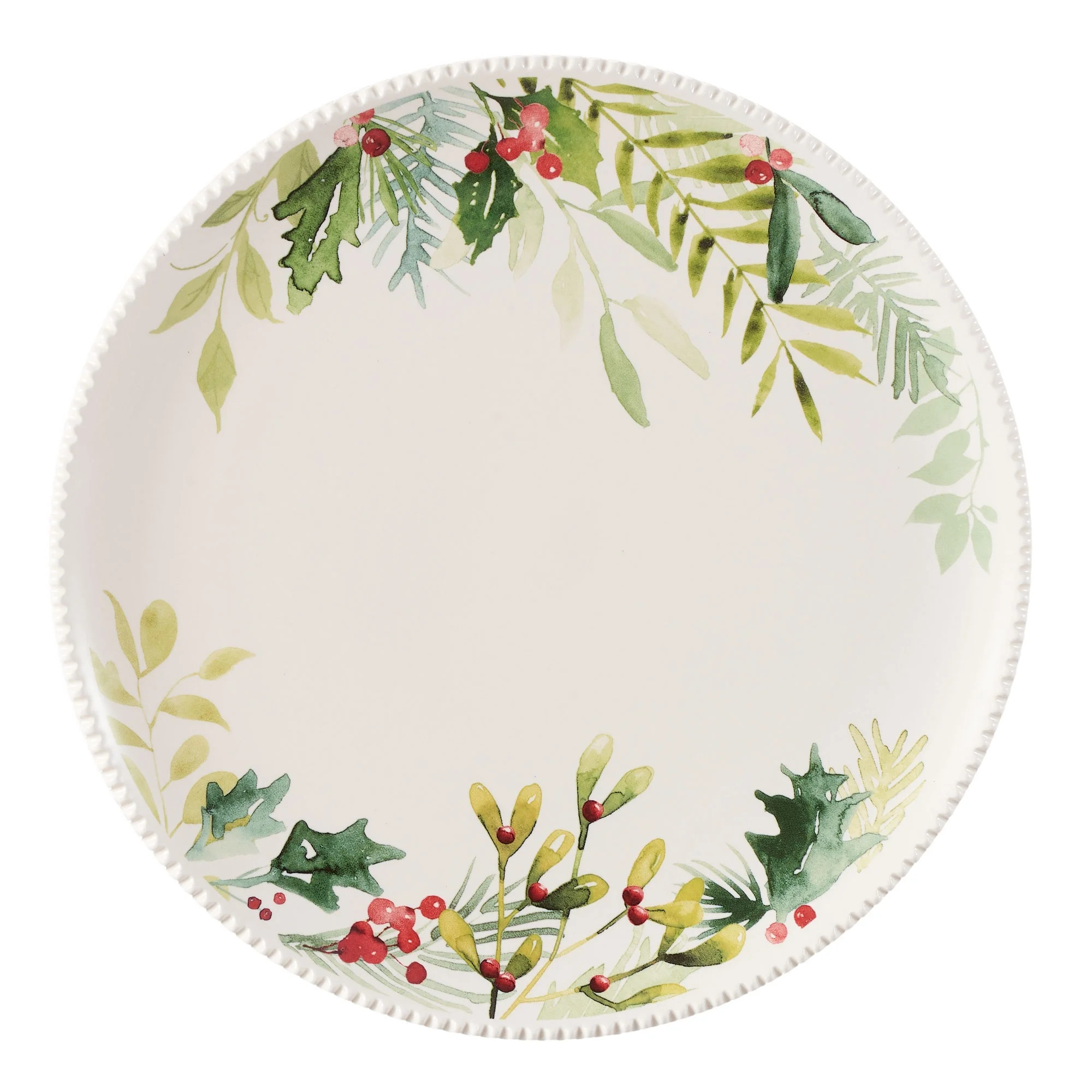 Better Homes & Gardens Winter Botanicals Round Stoneware Dinner Plates, 4 Count, 10.98” Dia | Walmart (US)