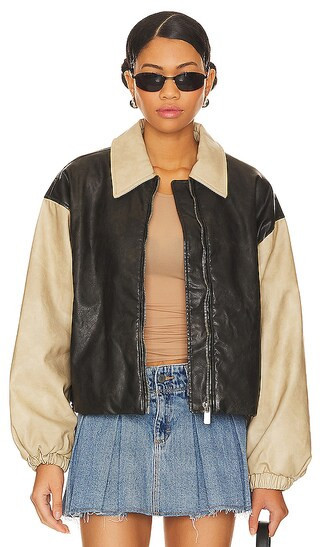 LIONESS Nirvana Bomber in Tan. - size L | Revolve Clothing (Global)