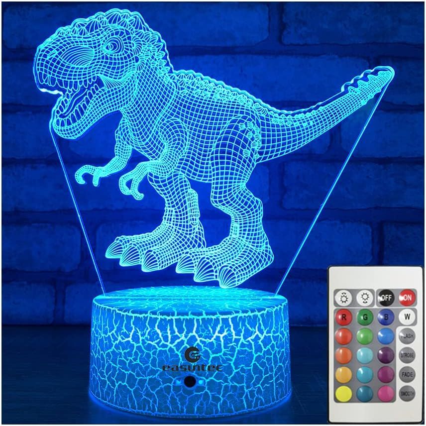 Amazon.com: easuntec Dinosaur Toys 3D Night Light with Remote & Smart Touch 7 Colors + 16 Colors ... | Amazon (US)