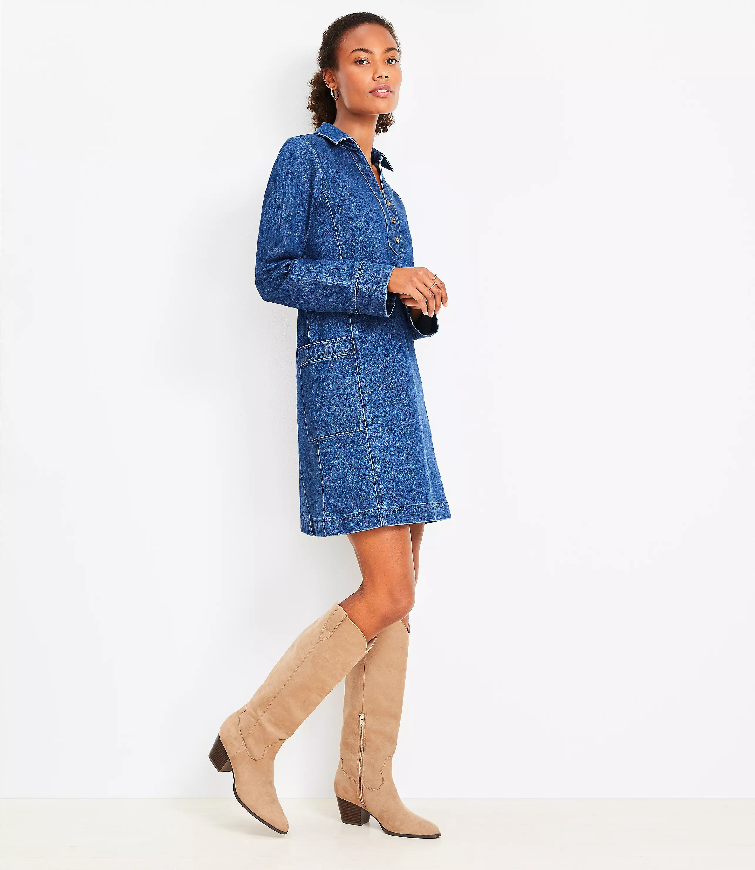 Denim Pocket Mini Dress | LOFT