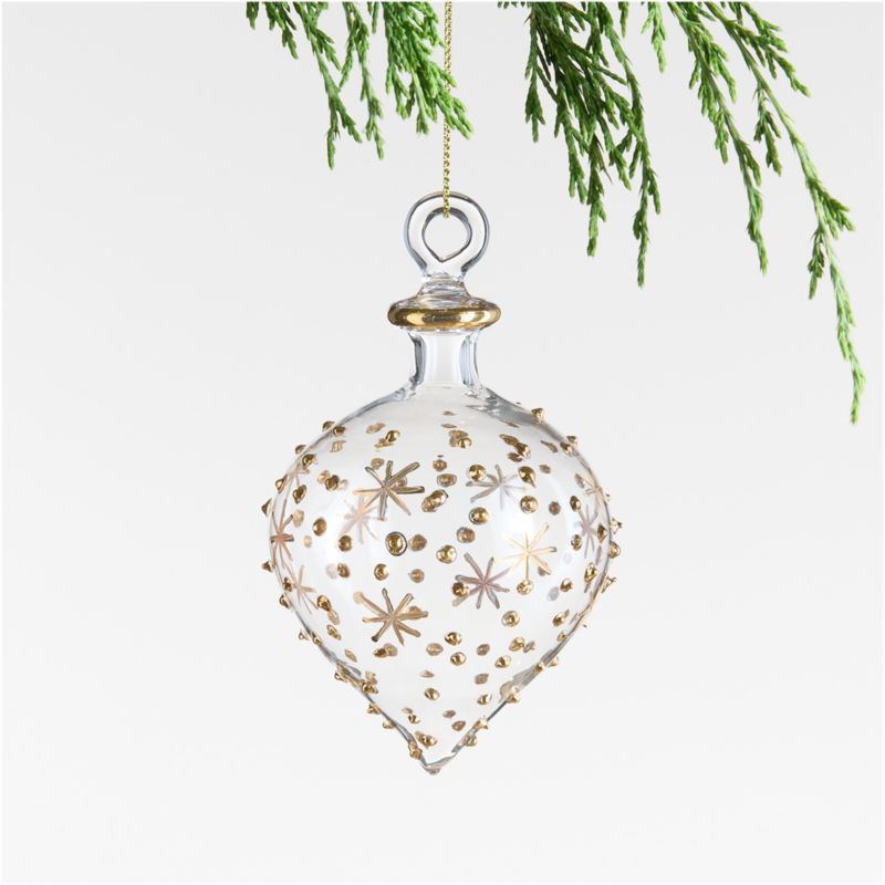 Gold & Clear Glass Onion Christmas Tree Ornament + Reviews | Crate & Barrel | Crate & Barrel