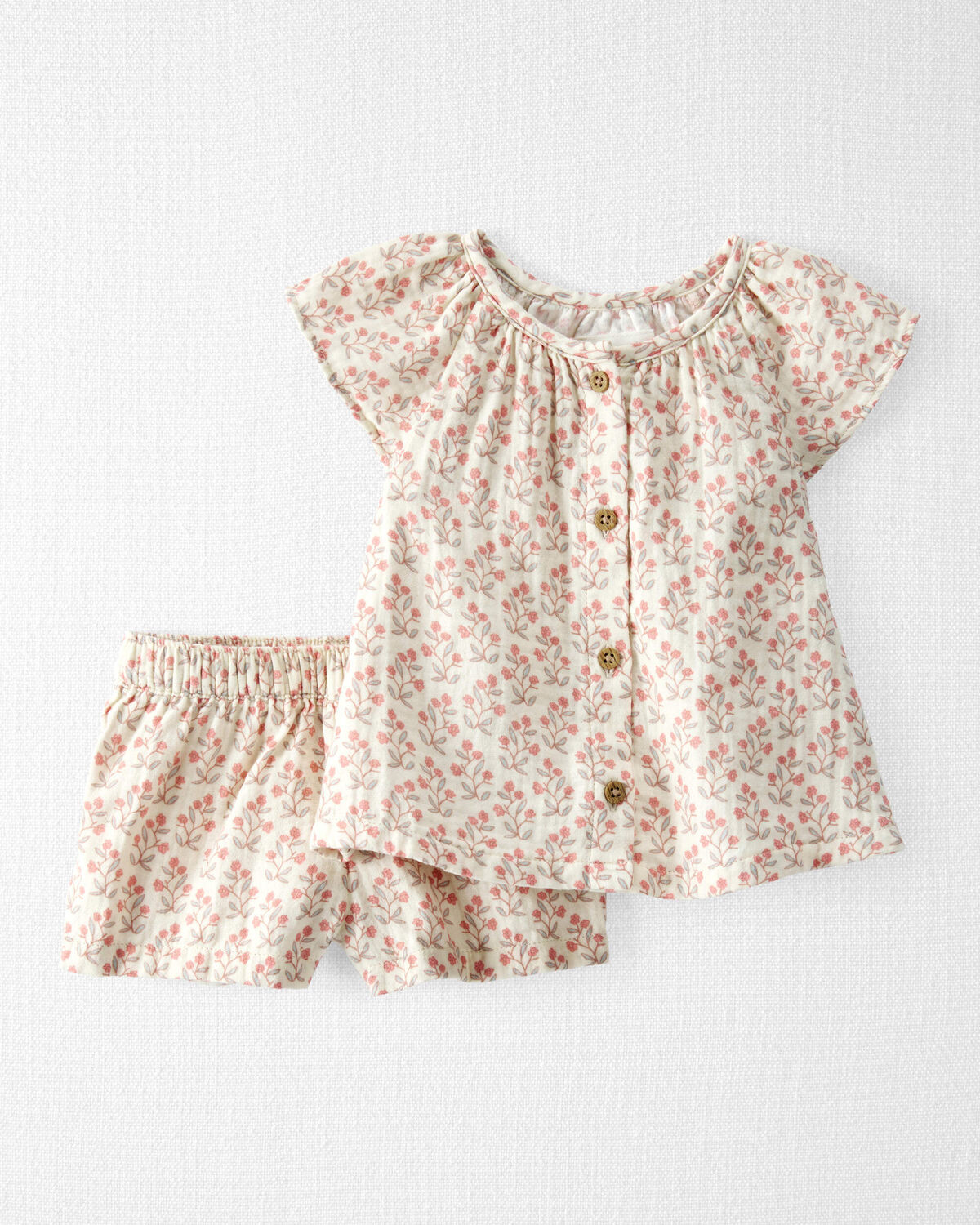 Baby 2-Piece Organic Cotton Gauze Floral-Print Set - Little Planet | Carter's | Carter's Inc