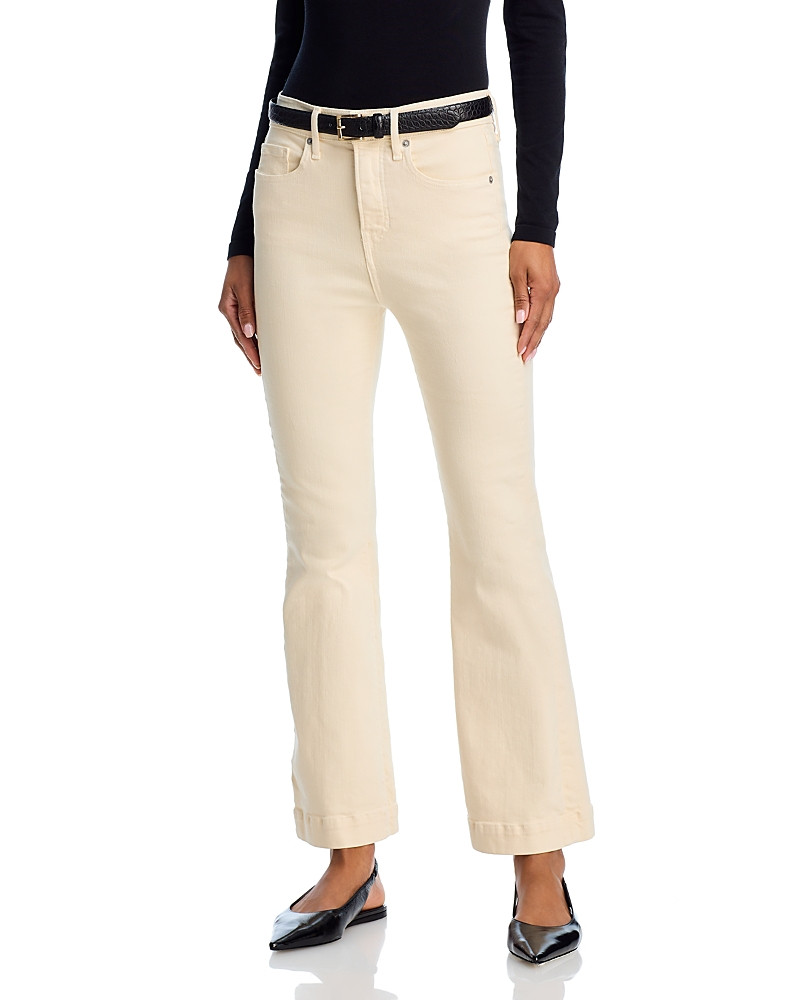 Veronica Beard Carson High Rise Ankle Flare Jeans in Ecru | Bloomingdale's (US)