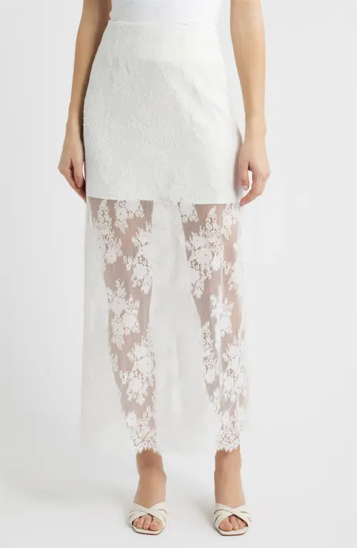 Hill House Home The Olympia Lace Maxi Skirt in White at Nordstrom, Size Large | Nordstrom