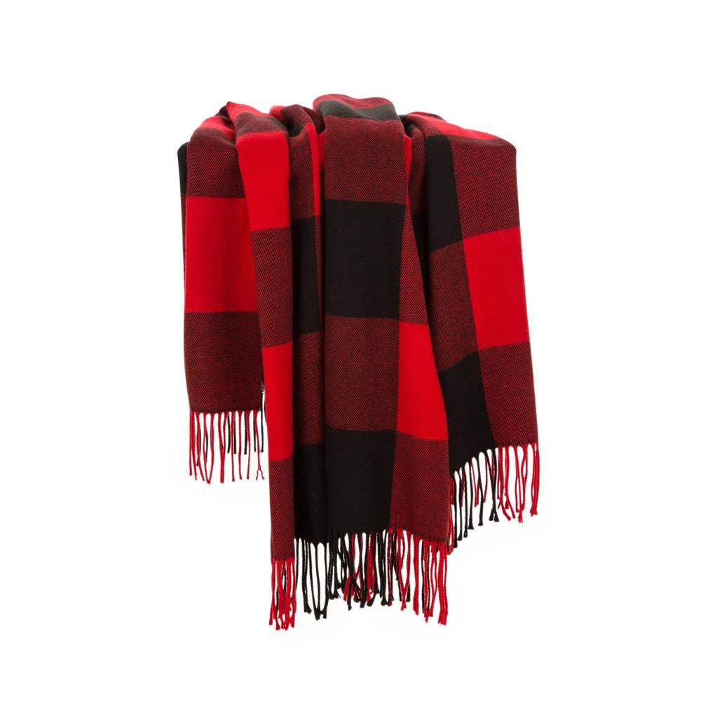 Glitzhome 60 in. L Plaid WovenThrow | The Home Depot